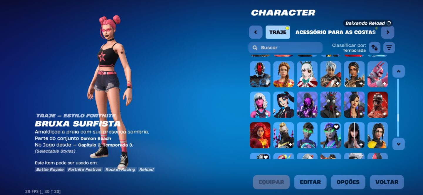 CONTA FORTNITE +450SKINS +PICARETAS LARA CROFT MTO MAIS