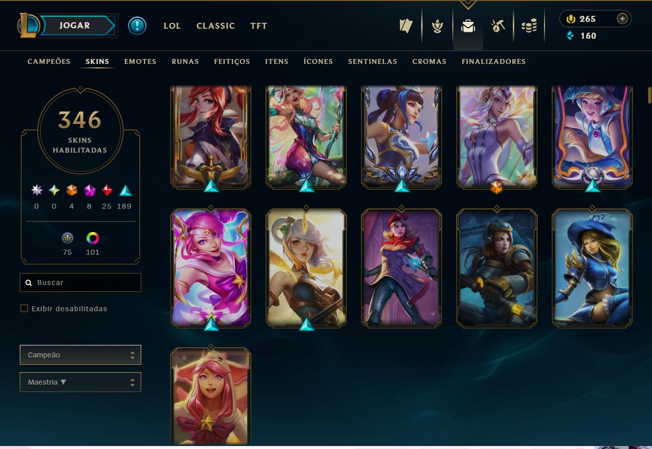 Conta Lol Feminina Desde 2014, Main Sup e Adc, Skins Fofas, valor negociável