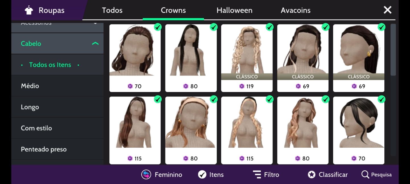Conta avakin life. Level 53, 70k de Dima, vários itens em crowns.