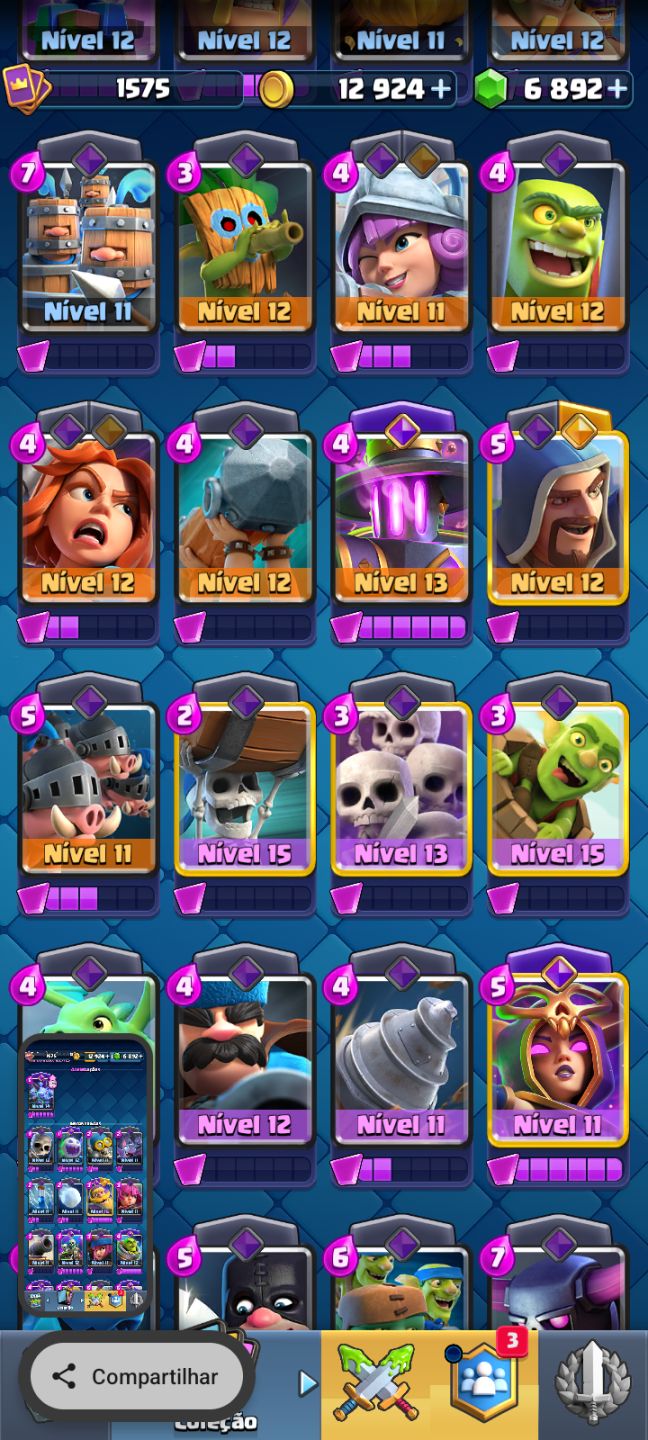 CONTA DE CLASH COM VÁRIAS EVO