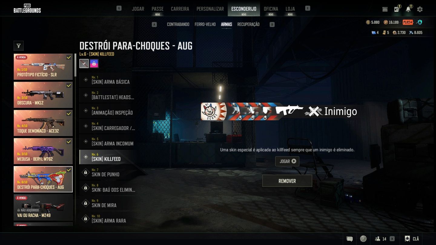 CONTA PUBG LVL 500+ 5 PROGRESSIVAS+PORSCHE+ASTON MARTIN+2 SMOKE+1 PISTOLA SMOKE