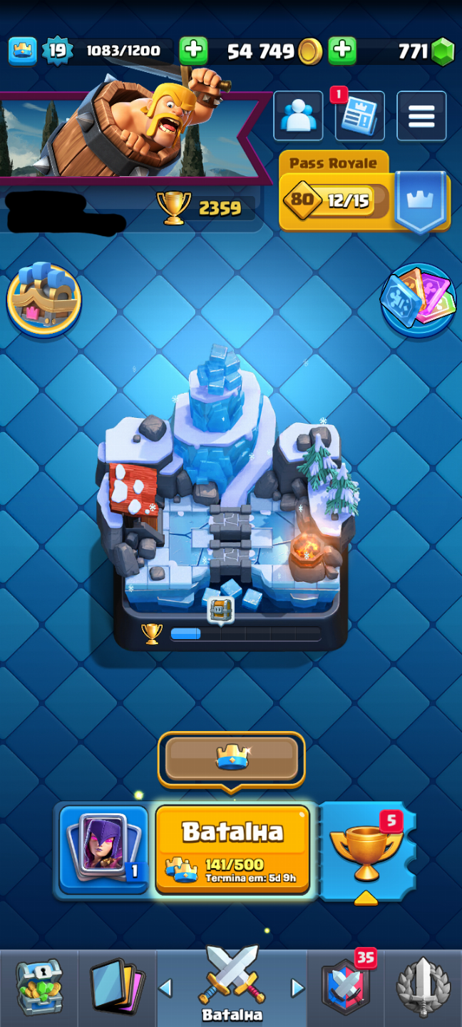 Conta de clash royale com 2300+ troféus e nível 19