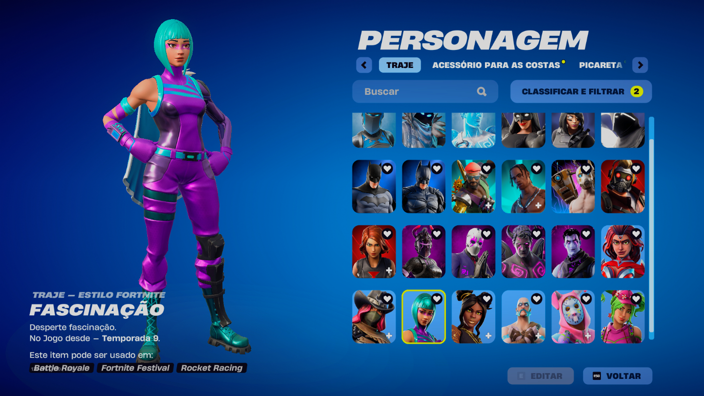 CONTA FORTNITE - 162 SKINS + SALVE O MUNDO WONDER TRAVIS E MUITO MAIS