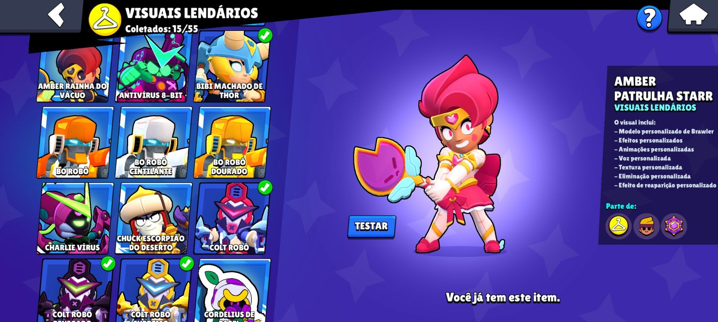Possui todos os brawlers, mais de 265 skins, 30 brawlers full, Full acesso!!