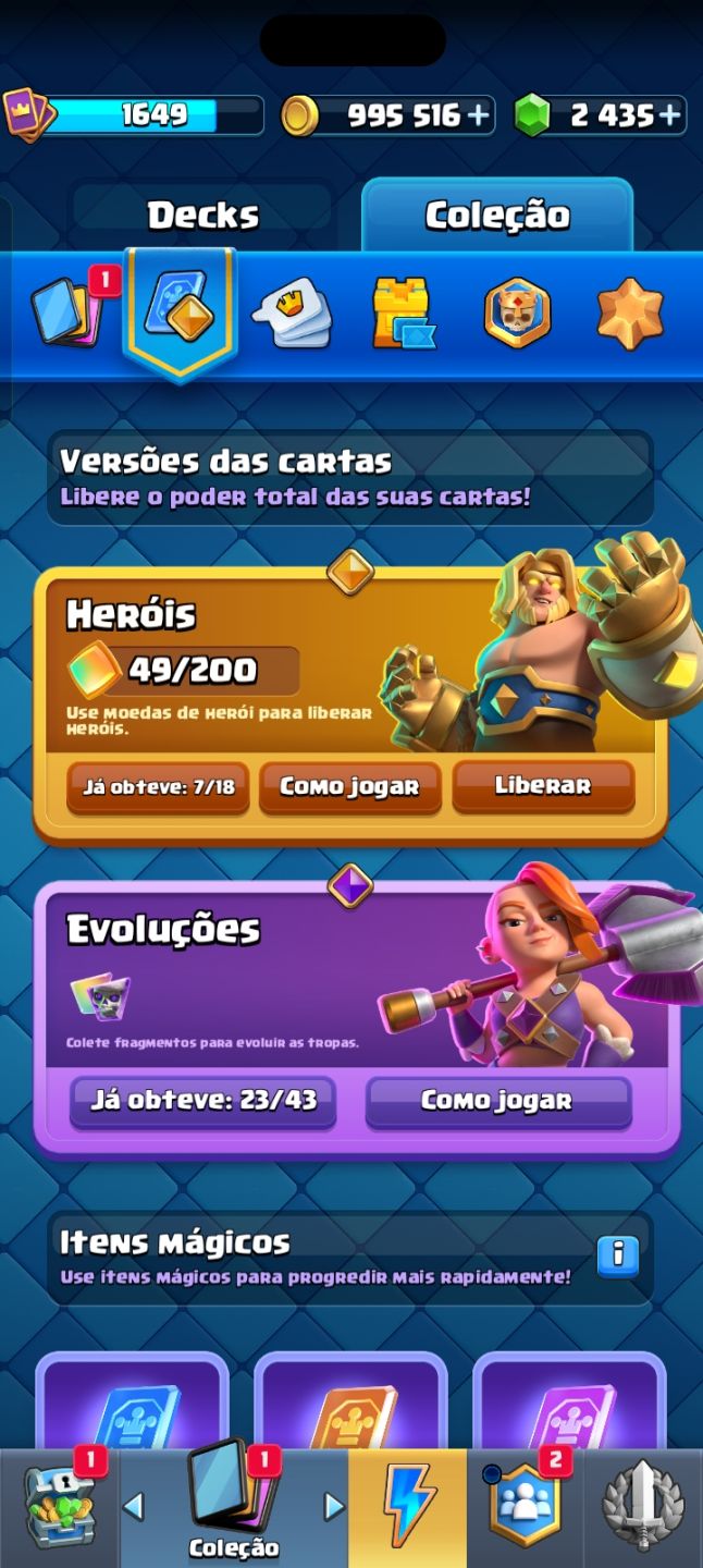 Conta Clash Royale deck full