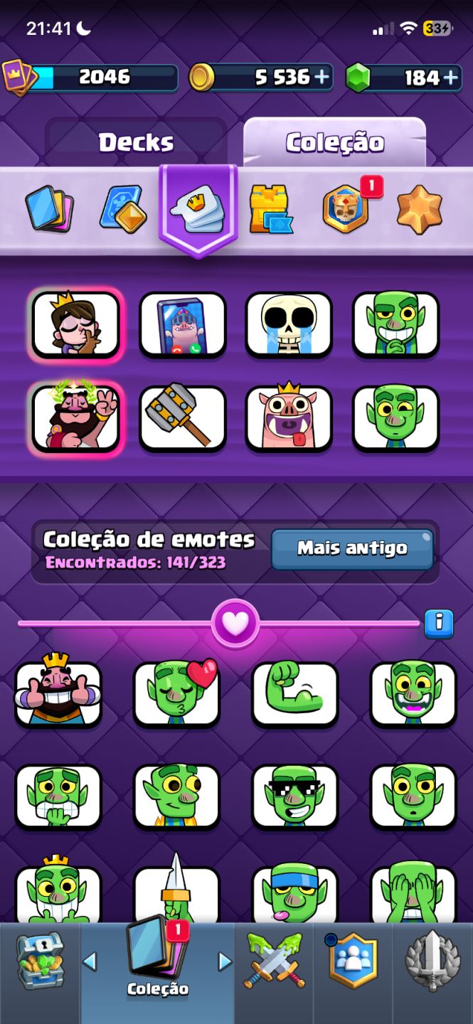 CONTA DE CLASH ROYALE MUITO FULL