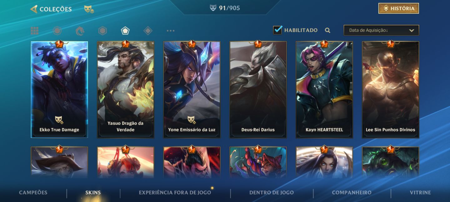 CONTA LOL | COLEÇÃO RARA | SKINS MÍTICAS | YONE | DARIUS | KAYN | SAMIRA