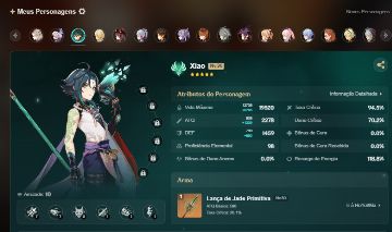 Conta Genshin Impact - AR 56 (15 personagens 5 estrelas + 4 armas 5 estrelas)