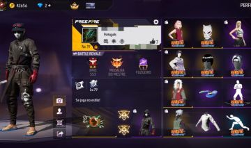 CONTA COM 4 CONJUNTOS DA PARCERIA COM NARUTO + ARMAS E ITENS EXCLUSIVOS