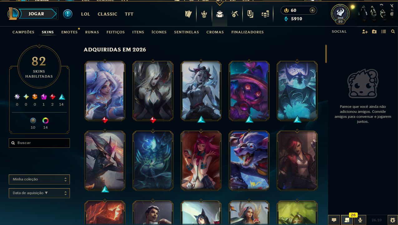 SKIN ZERI INVERNO MÁGICO + ESMERALDA 4 + 42 SKINS + TROCA NICK + 80 CHAMPS