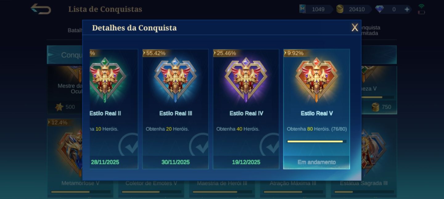 CONTA HONRA MÍTICA - MOBILE LEGENDS (+20K BP)
