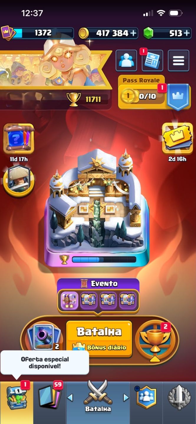 ANÚNCIO DE VENDA - CLASH ROYALE % evoluções e 3 herois