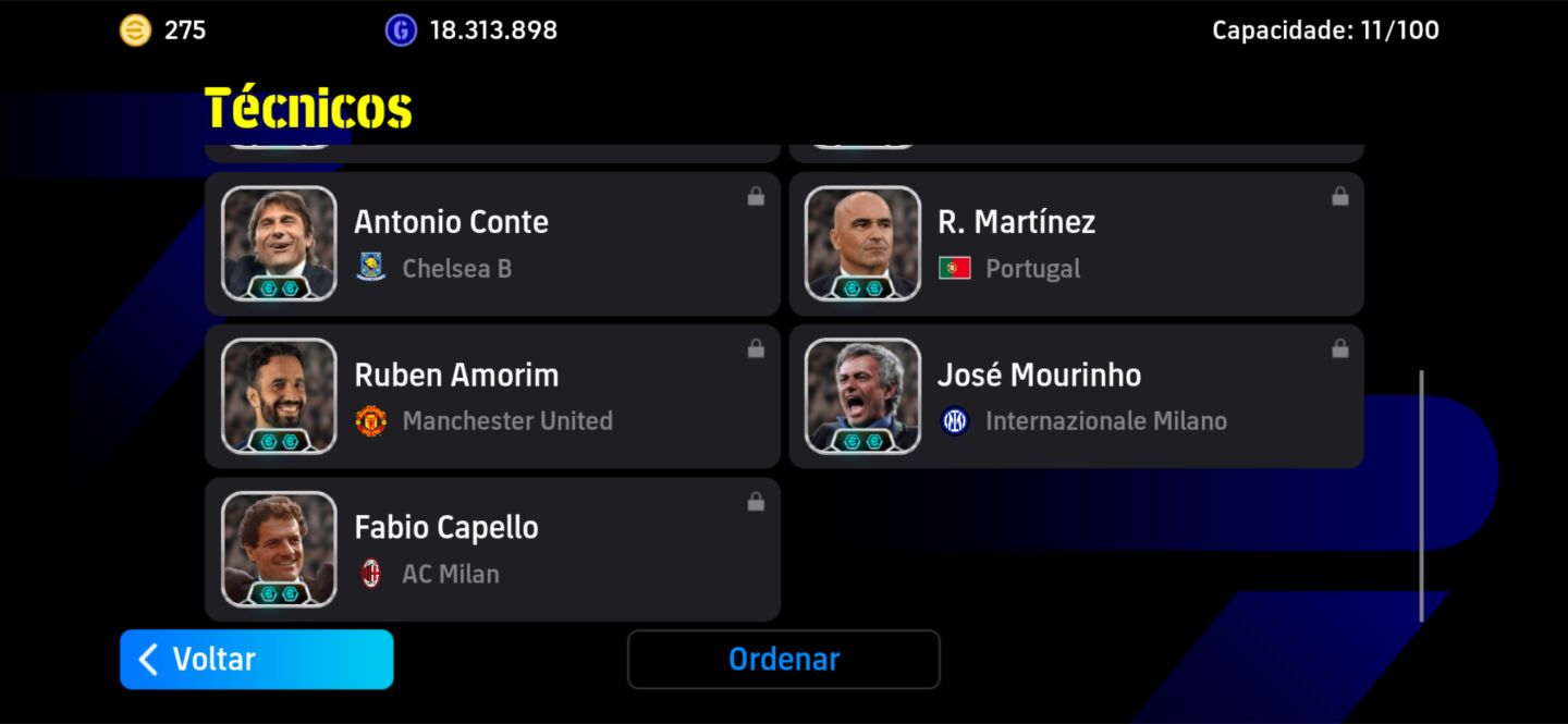 CONTA eFootball ELENCO FORTE E BEM MONTADO