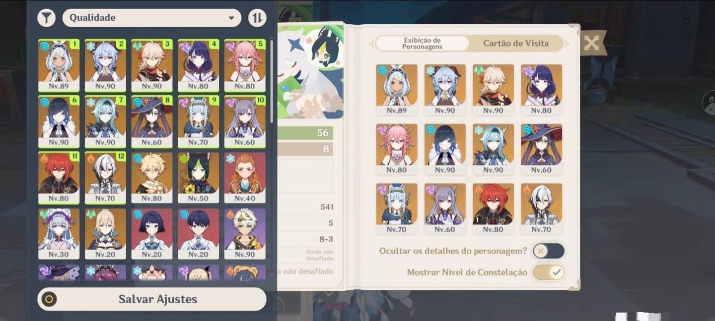 Conta de Genshin ar56, joga desde a 1.0, muito para explorar