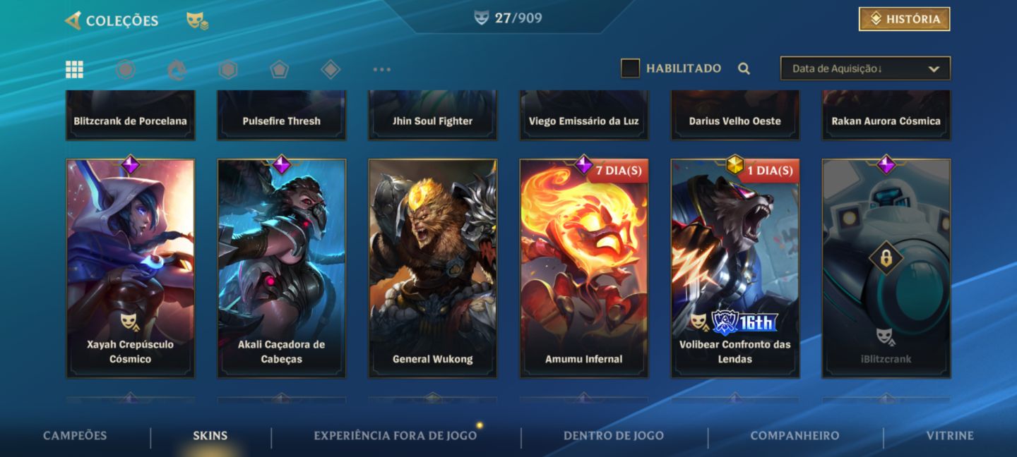 Conta wild Rift atualmente mestre