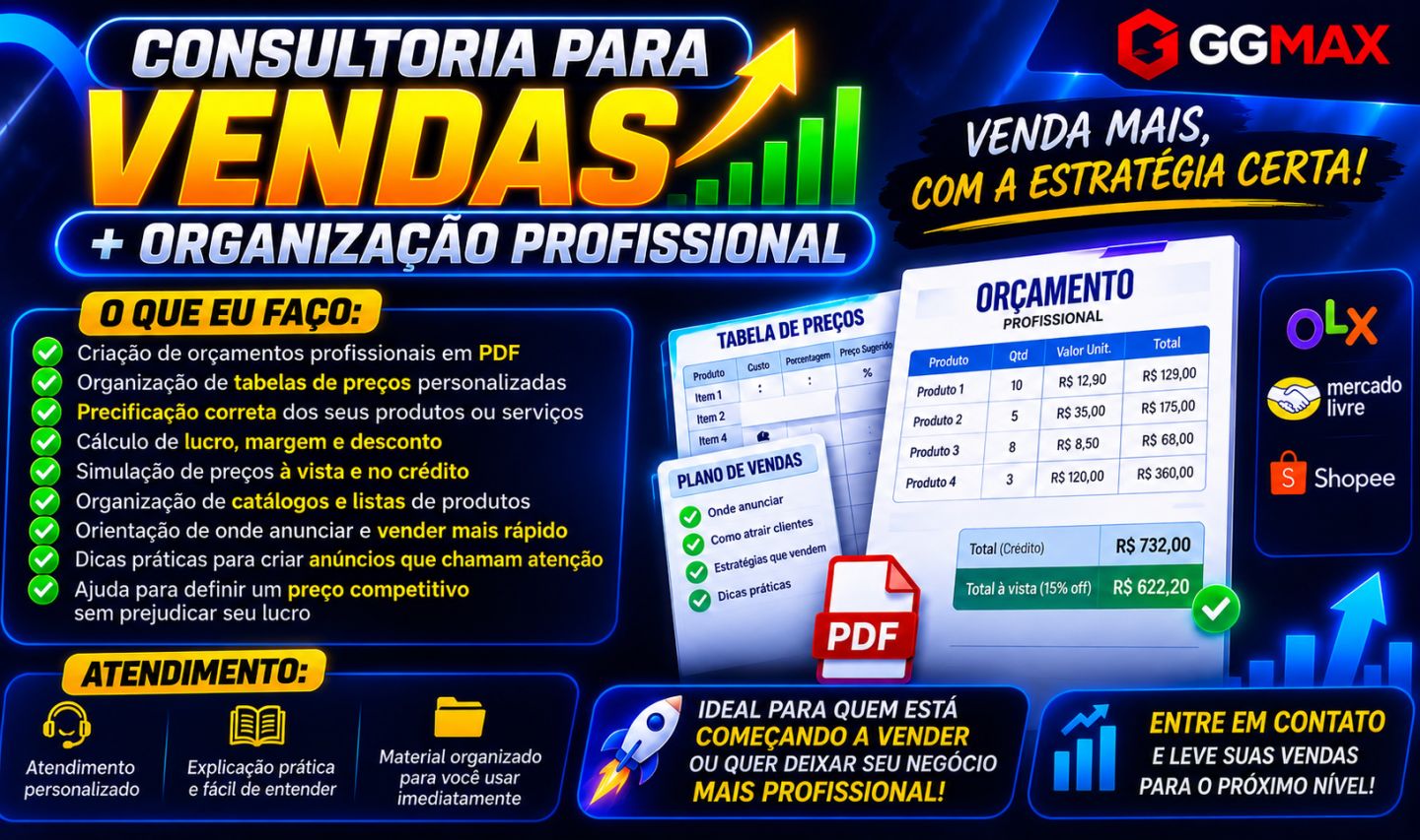 Consultoria para Vendas + Organização Profissional