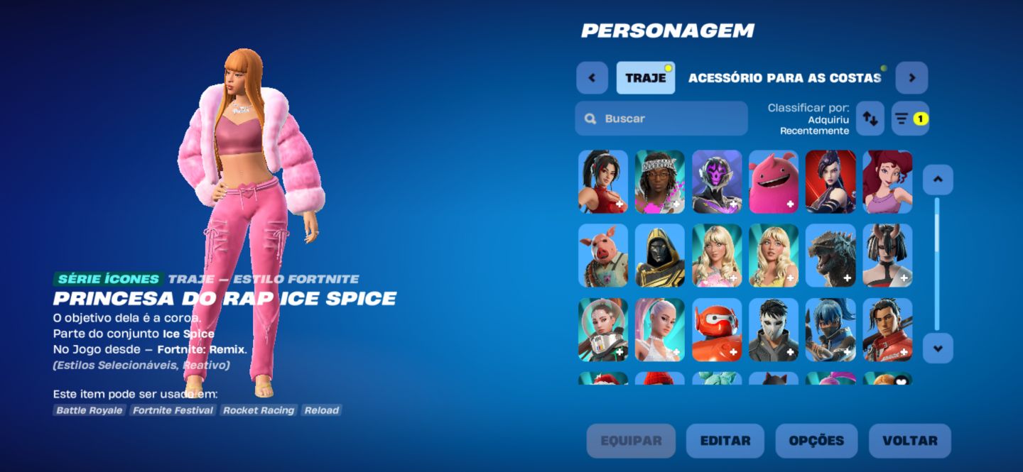 Conta fortnite skins og ice spice e muito mais