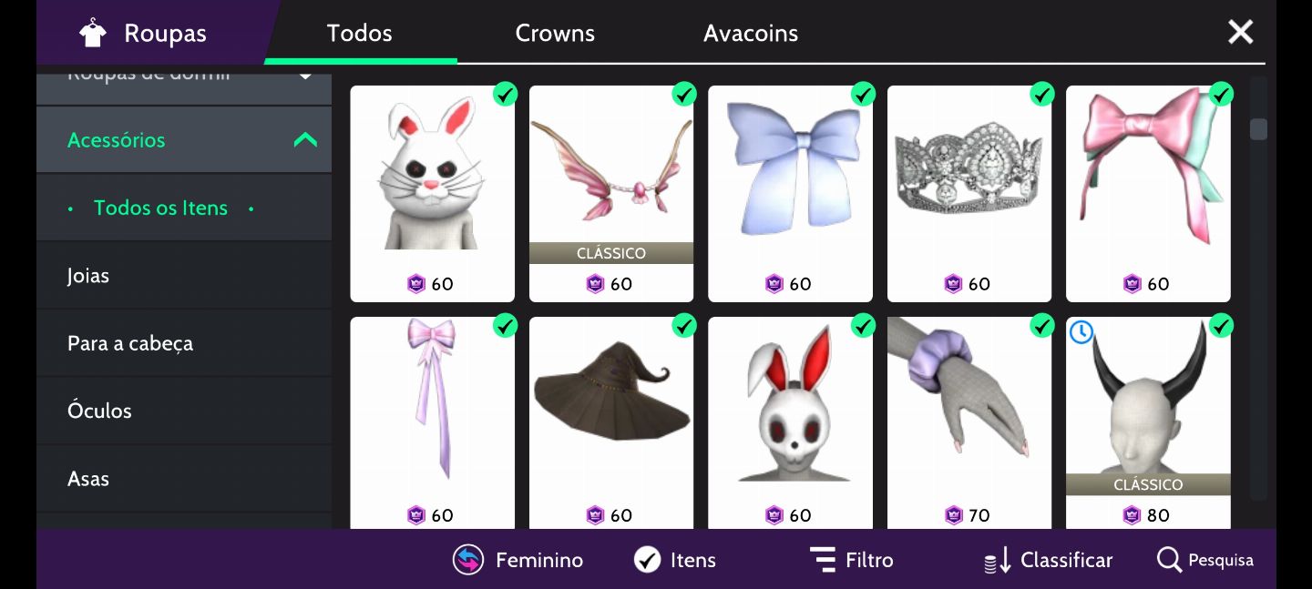 CONTA DE AVAKIN-LIFE UNISSEX Nível 41,E COM BASTANTE ITENS DE CROWNS| descrição