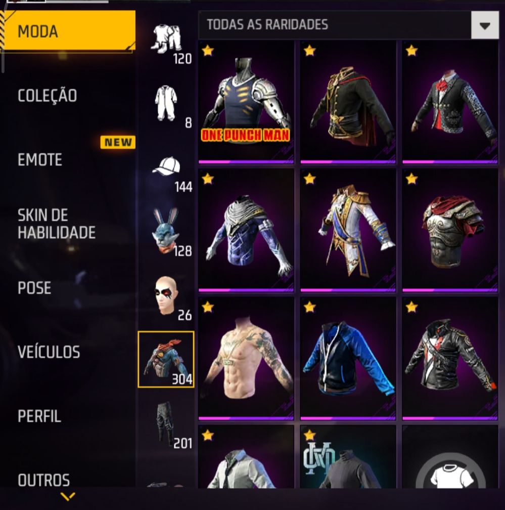 Conta de Free Fire com muitas parcerias, punho do Saitama e evolutivas!