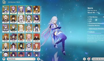 Conta end game, lohen, raiden c2 + bis, furina c1 + bis, skirk + bis e +
