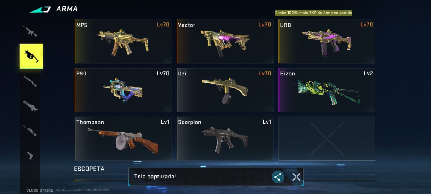 PRA SAIR RÁPIDO!! Conta Blood com 30+ skins de armas de abate