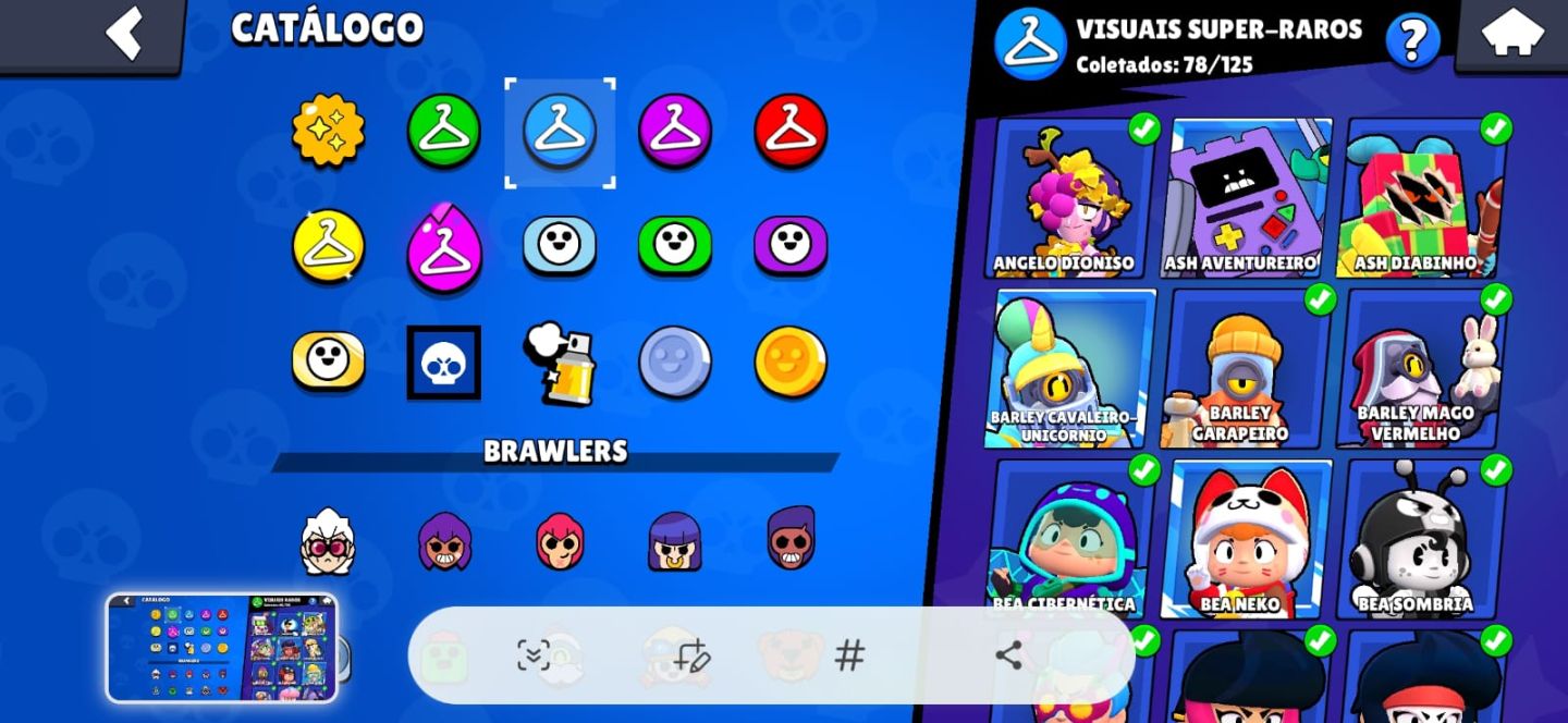 CONTA BRAWSTAR MUITO BOA 56K TROFEU 103 BRAWLERS