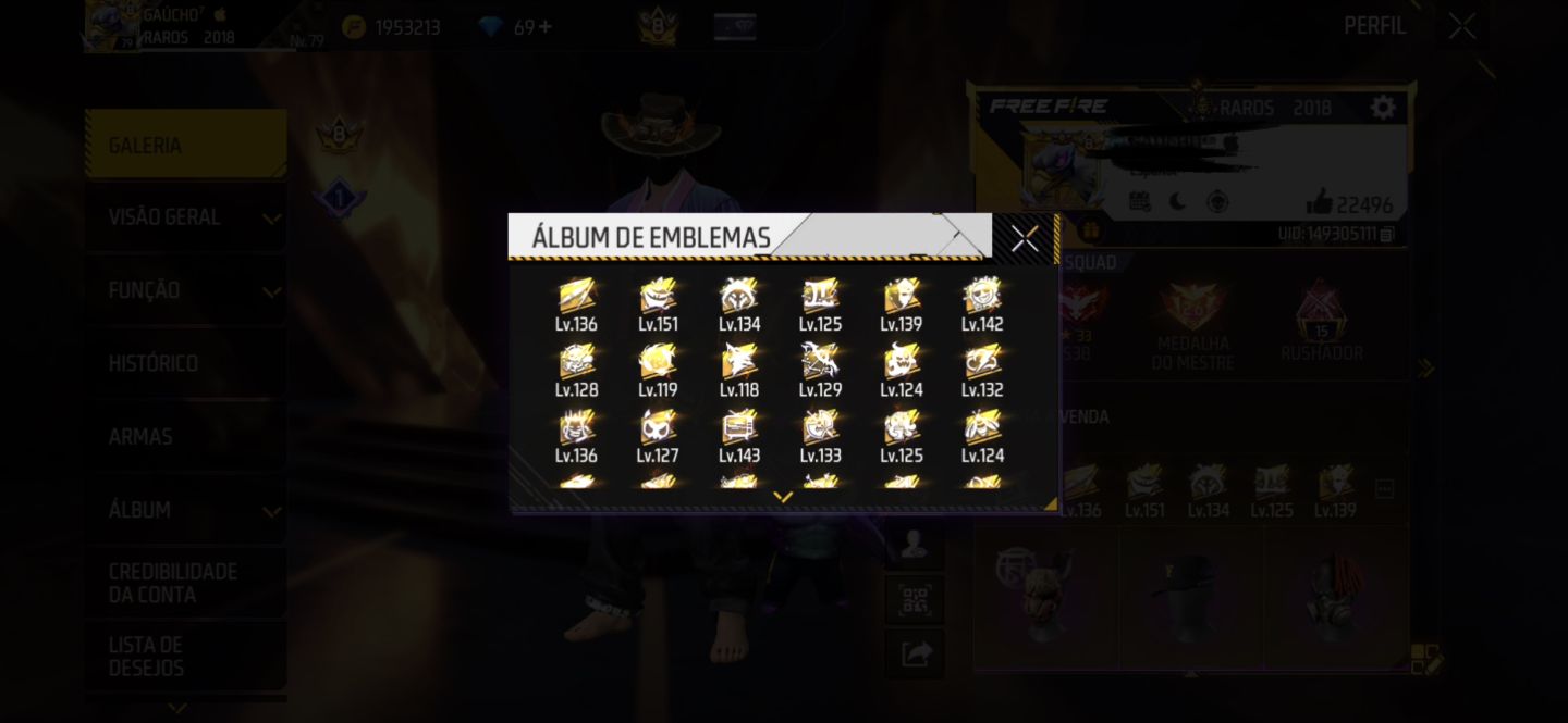CONTA RARA COM TODOS OS PRIMEIROS PASSES!