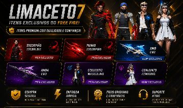ITENS LOJA PRIME FREE FIRE