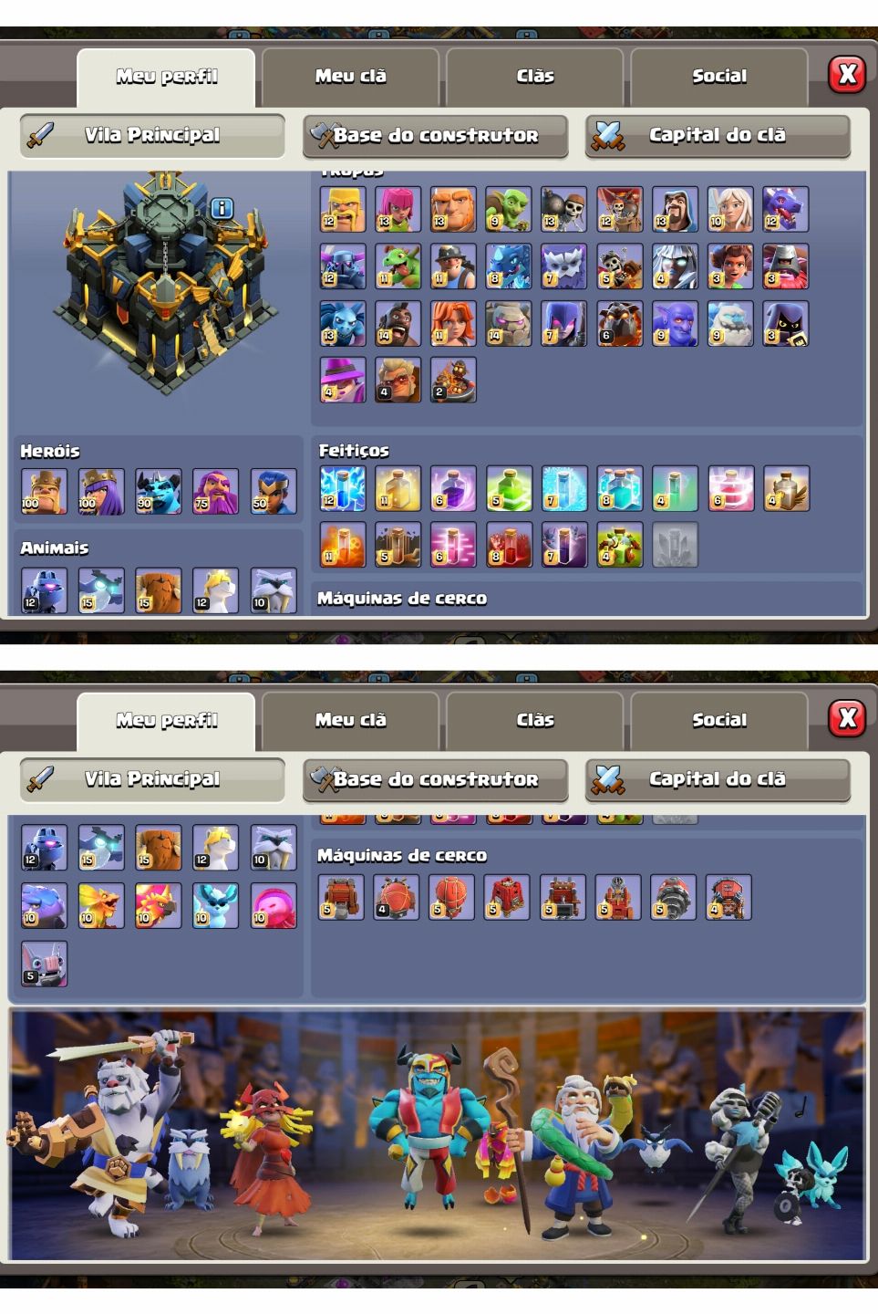 CV 17 99% , bilhete Ativo, 42 skins, 2 Paisagens e equipamentos upados..