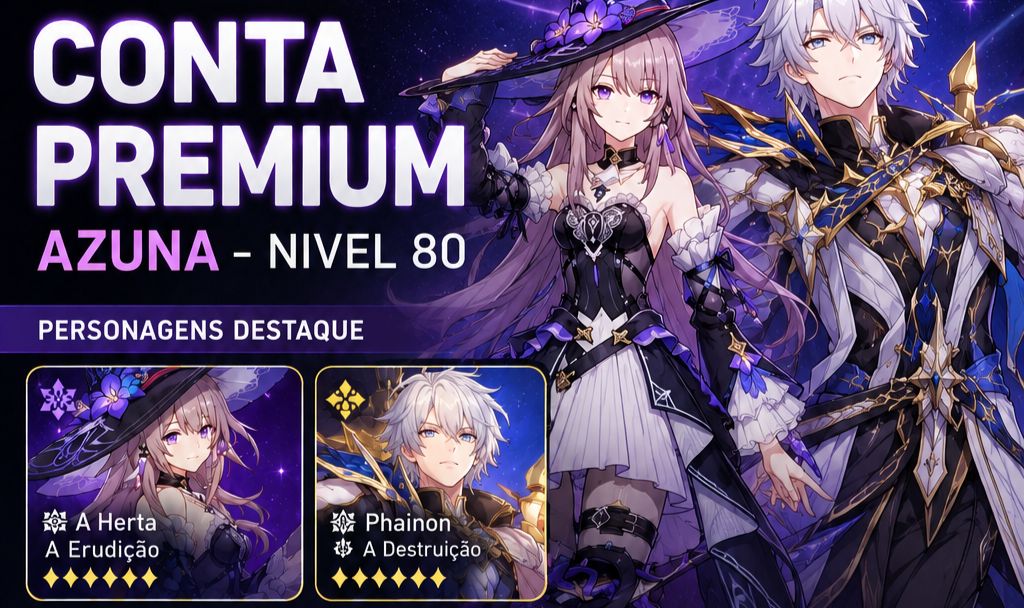 CONTA PREMIUM AZUNA | NÍVEL 80 - DESAPEGO - MUITO FORTE