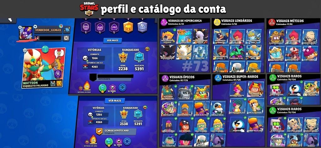 ACEITO PROPOSTAS CONTA BRAWL STARS-FULL BRAWLERS (107/107)