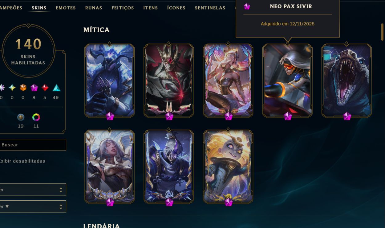 CONTA DE LOL NEO PAX SIVIR