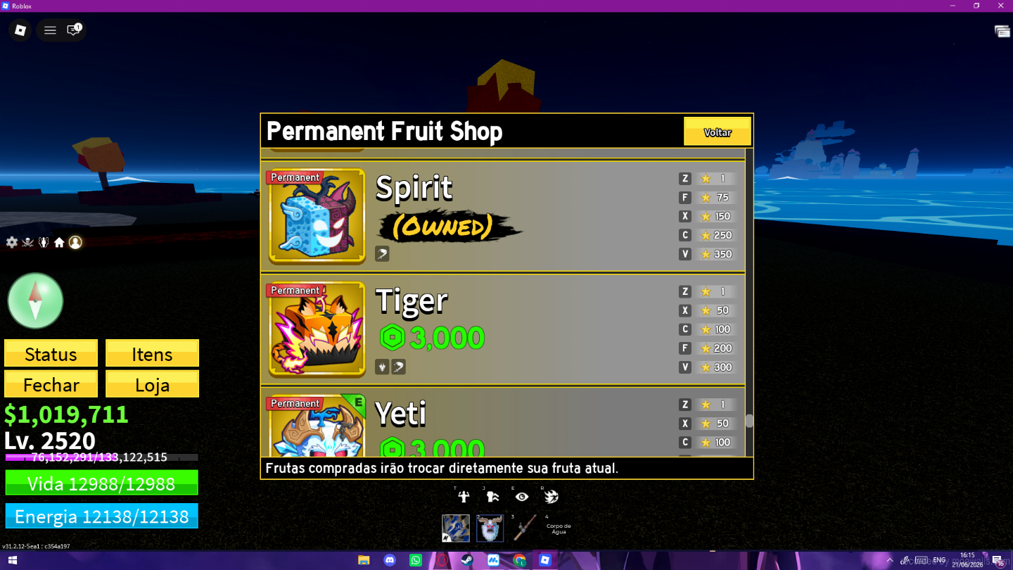 Conta top de Blox fruit com várias gamepass !!
