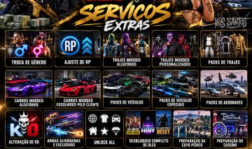 GTA V Online Serviços Extras Carros Trajes Unlock All RP
