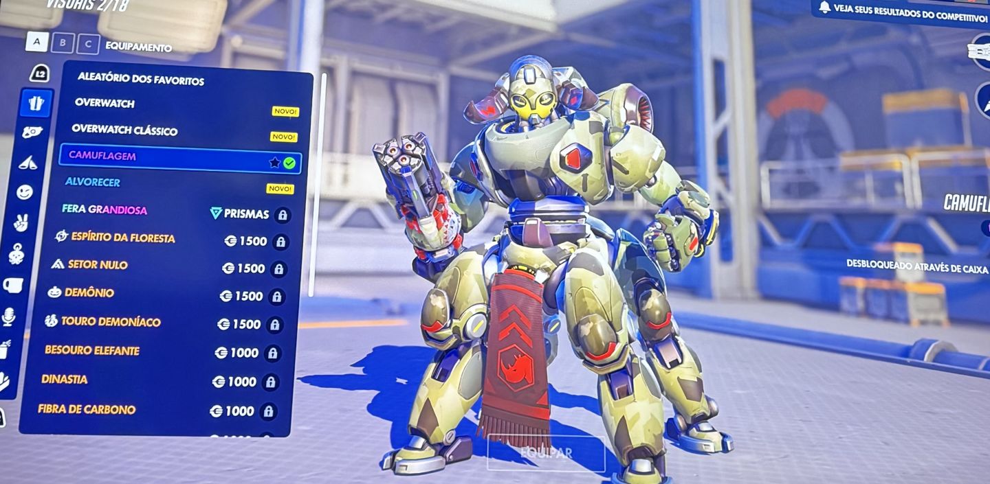 Conta overwatch com diversas skins