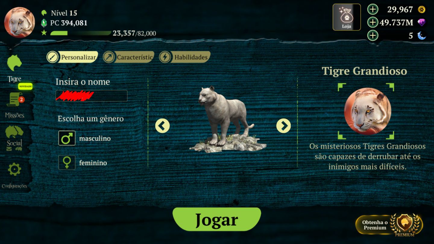 THE TIGER: ONLINE SIMULATOR | GEMAS + PEDRAS | ANDROID E IOS | TOP VENDAS