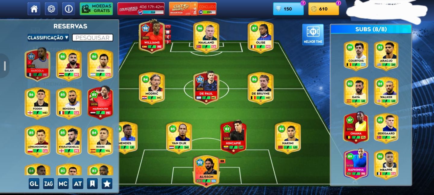 Conta de dls top com messi cr7 mbappediamante
