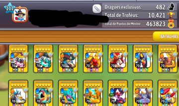 Conta de Dragon City com várias Skins