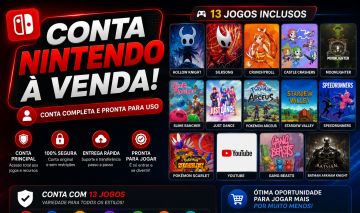 Conta nintendo com 3 exclusivos e outros jogos