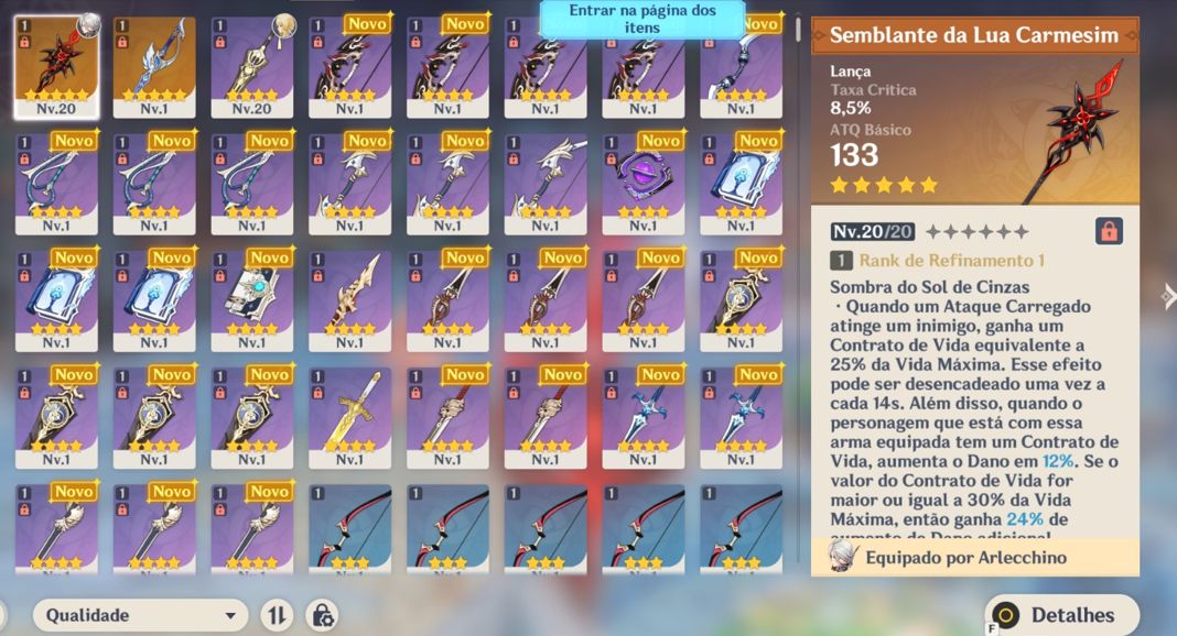 Conta Reroll: Arlecchino C3 + Assinatura, QIQI, KEQING