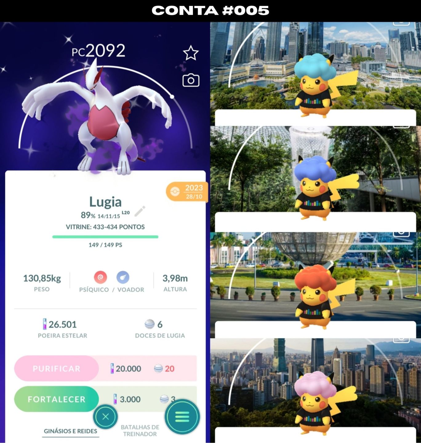 [ENTREGA AUTOMÁTICA] CONTAS PREMIUM LENDARIOS SHINY MEWTWO E MAIS - POKEMON GO