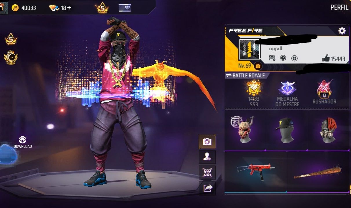 CONTA DE FF COM 1,2,3,4 PASSES COMPLETOS LEVEL 69 TEM 4 ANGELICAL E ETC