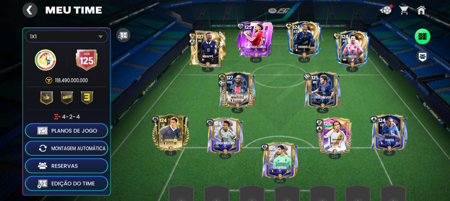 Conta Fc Mobile Ger 125 Mbappe, Messi, Dembele, Makelele, Vieira, Courtois...