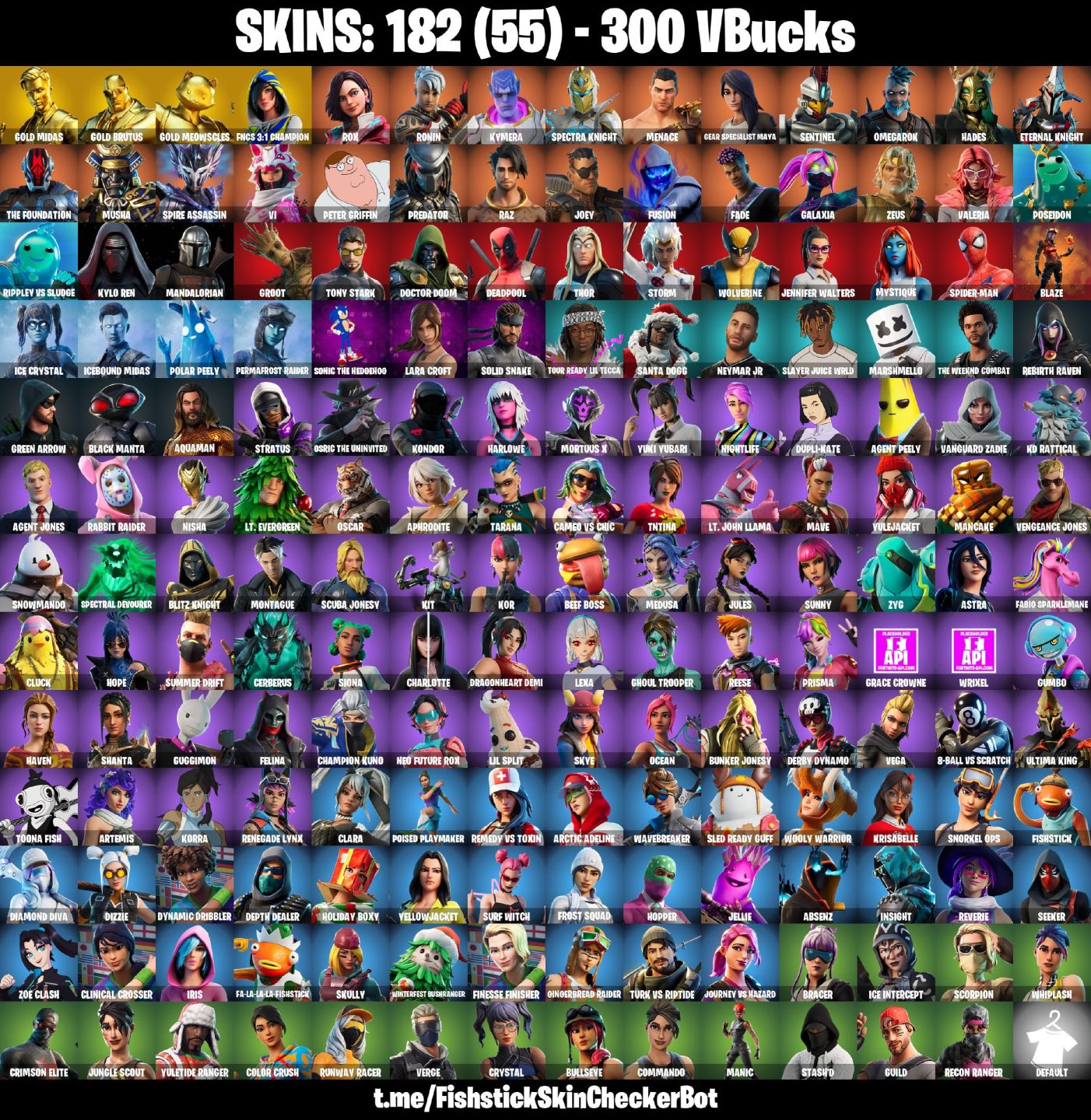 Conta Fortnite com Gold Midas | Gold Brutus | Gold Meowscles e 182 Skins