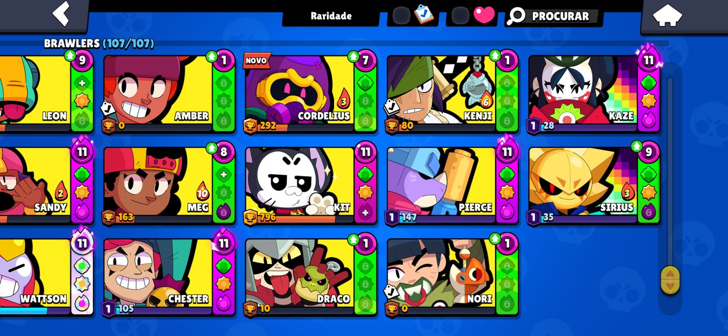 BRAWL STARS | 46.800 TROFÉUS | 107 BRAWLERS | 322 SKINS (PRA SAIR HOJE !!!!)