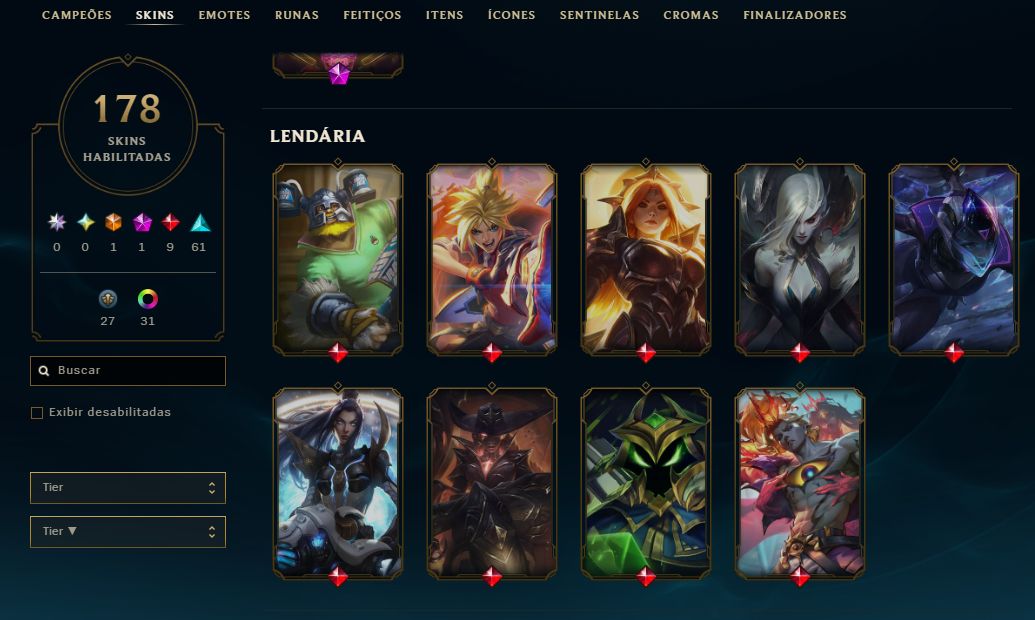 CONTA LOL +10 ANOS LVL 349 | 181 SKINS | TODOS CAMPEÕES | RIOT KAYLE/BLITZ |