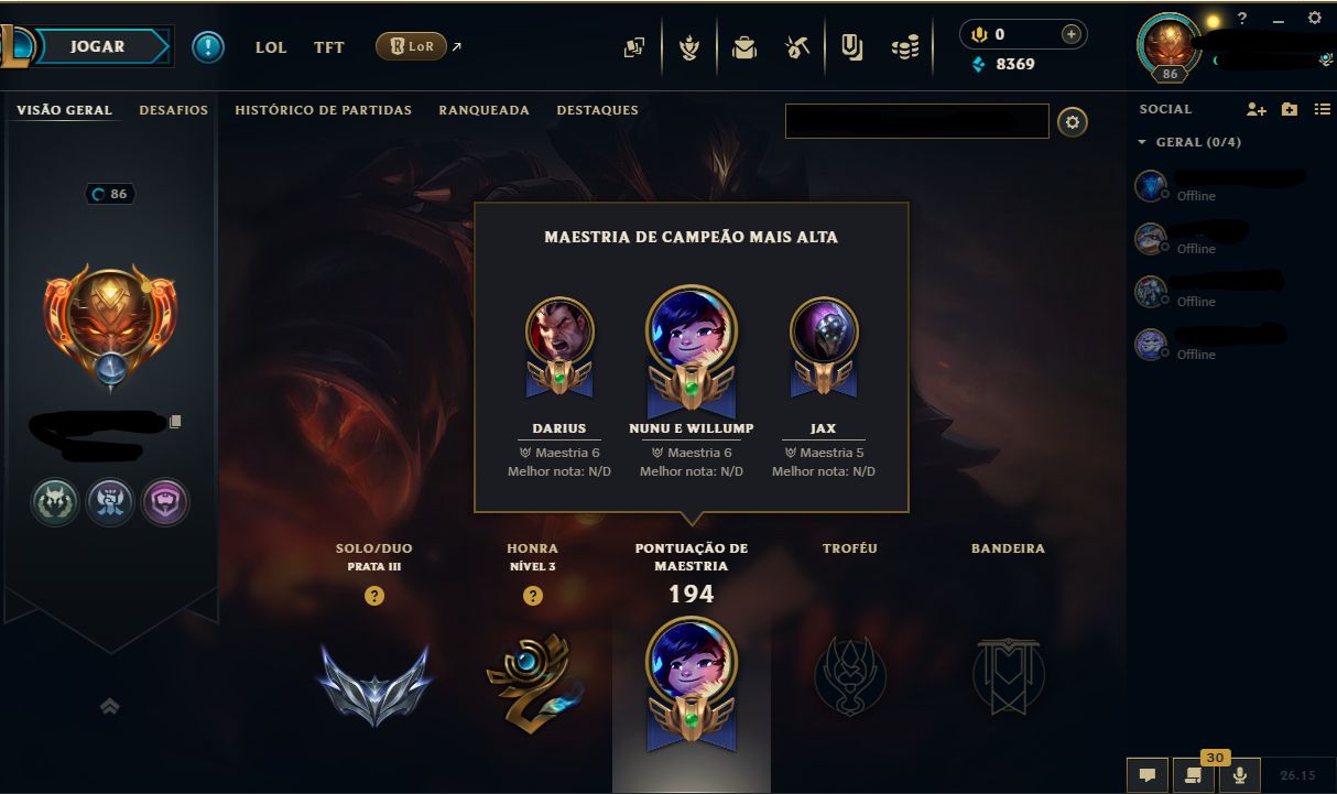 Conta LoL Nv. 86 DE 2018 | 58 Skins (LEIA DESCRIÇÃO)| Prata III