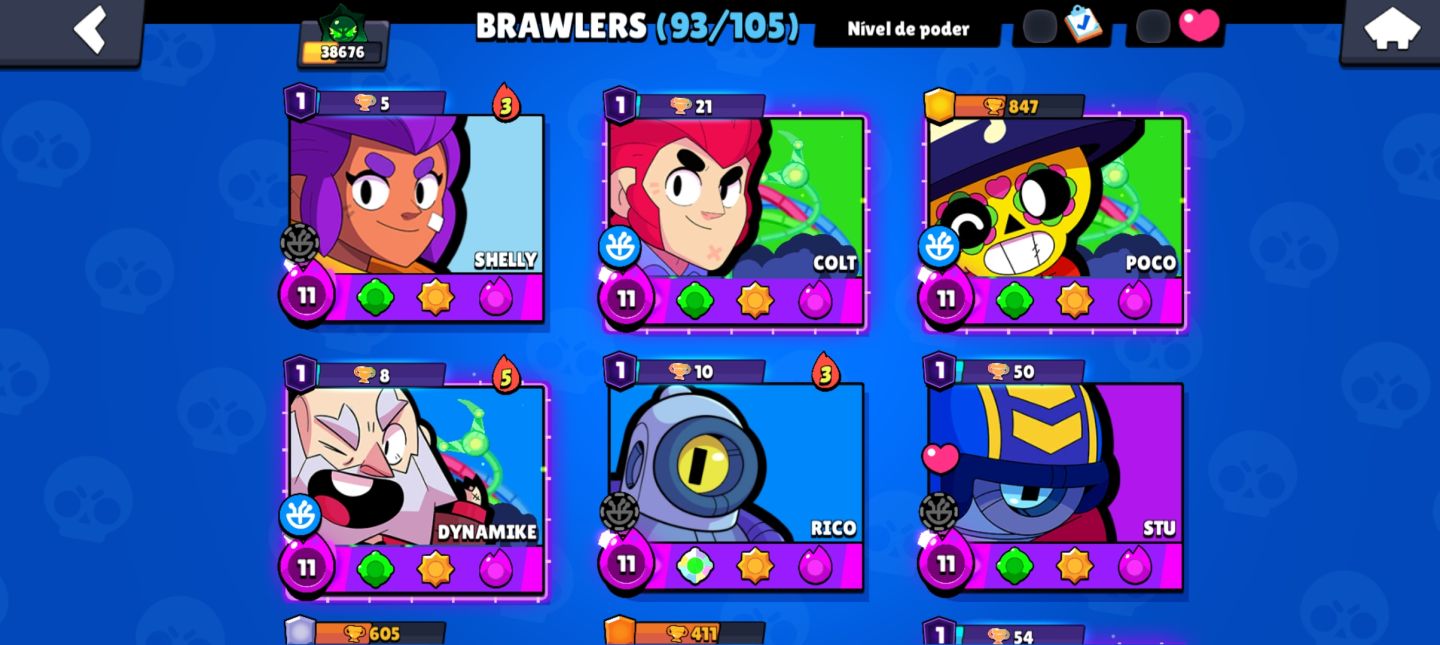 CONTA DE BRAWL STARS 38K DE TROFÉUS 93 BRAWLERS