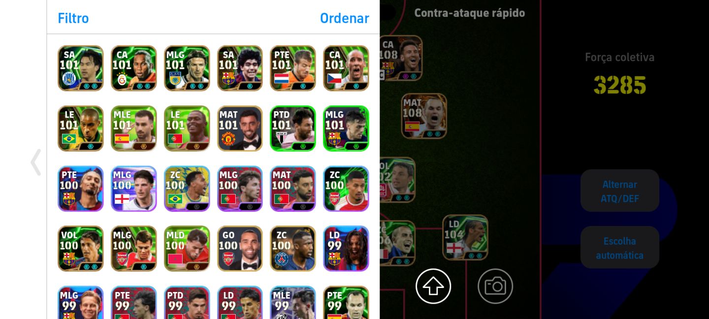 Conta eFootball - Completa full épica e bem montada (3285 de força coletiva)