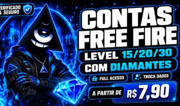 FREE FIRE CONTAS | LVL 15 AO 30 DIAMANTES FULL ACESSO